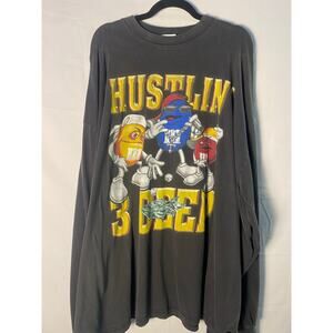 XOXO Jeans M&M’s Hustle 3 Deep Graphic Print Black Long Sleeve Shirt Size 2X-3X